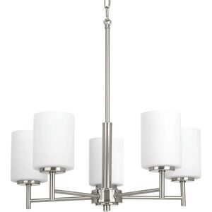 Progress Lighting - Replay  Five-Light Etched White Glass Chandelier P4319-09